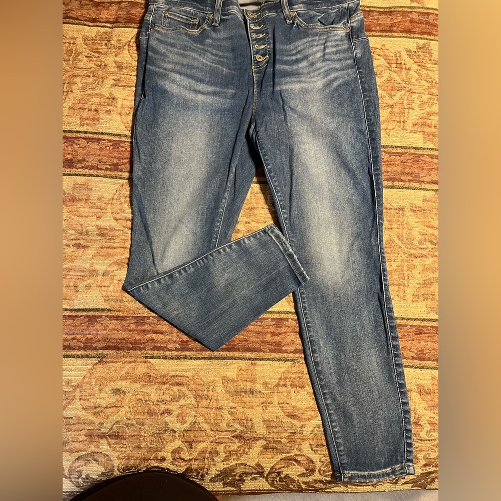 Torrid Blue Skinny Jeans with Natural Fading